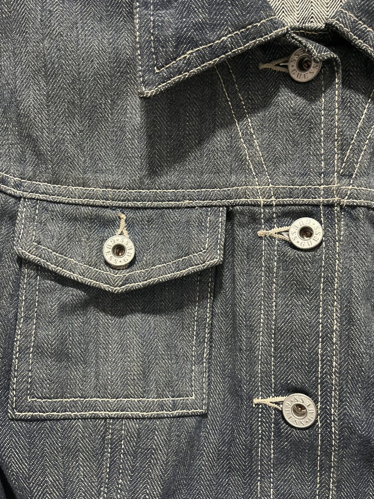 Guess Guess Herringbones Twill Denim Jacket Size L / US 10 / IT 46 - 3 Thumbnail