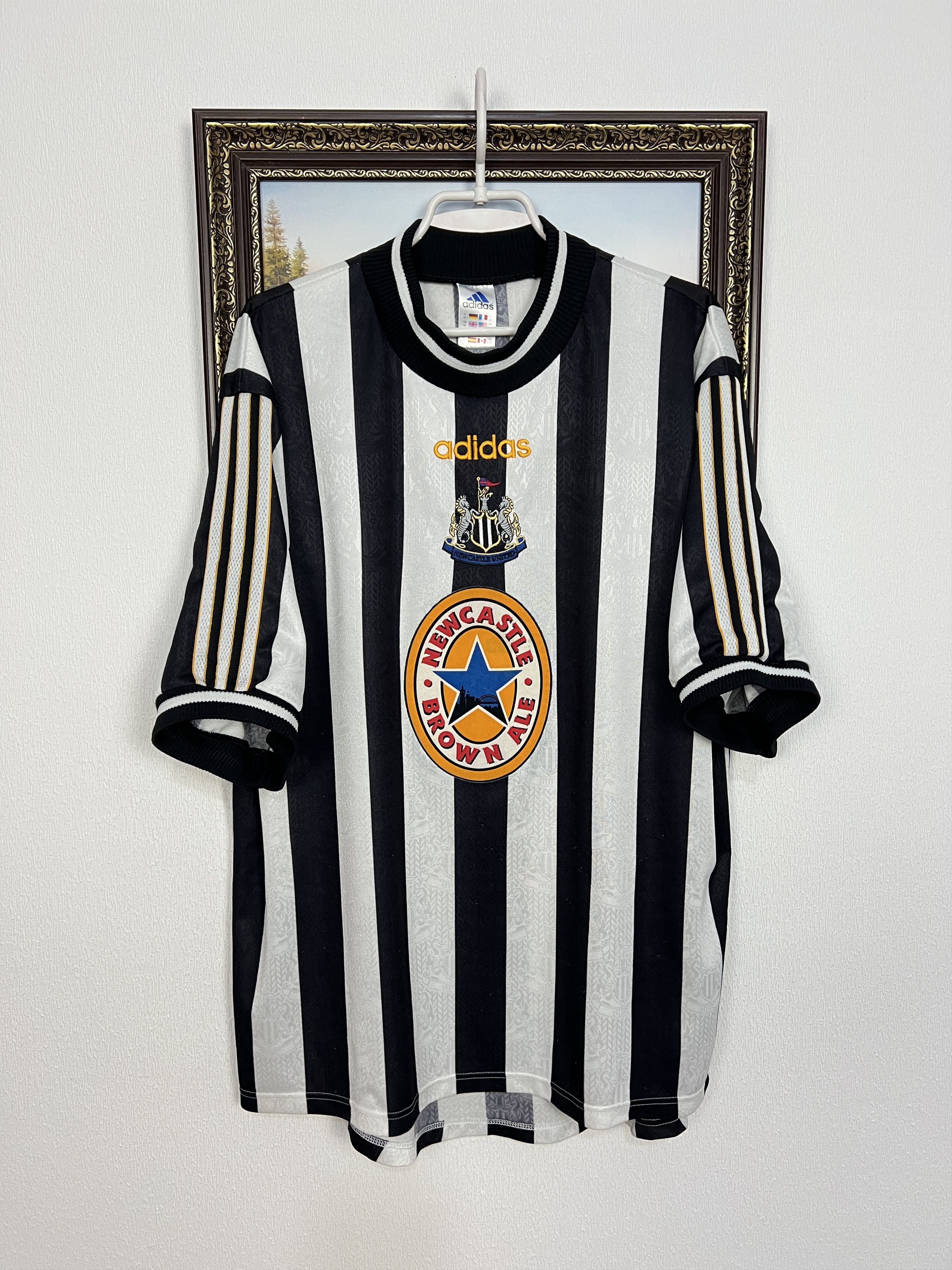 Adidas Newcastle Home football shirt 1997 Soccer Jersey Trikot Rare Size US XL / EU 56 / 4 - 1 Thumbnail