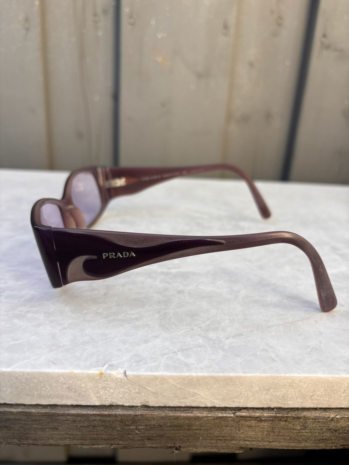 Designer × Prada × Vintage 2000s Prada Sunglasses Pink Flame Tribal Y2K Tiny Hadid Core Size ONE SIZE - 9 Thumbnail
