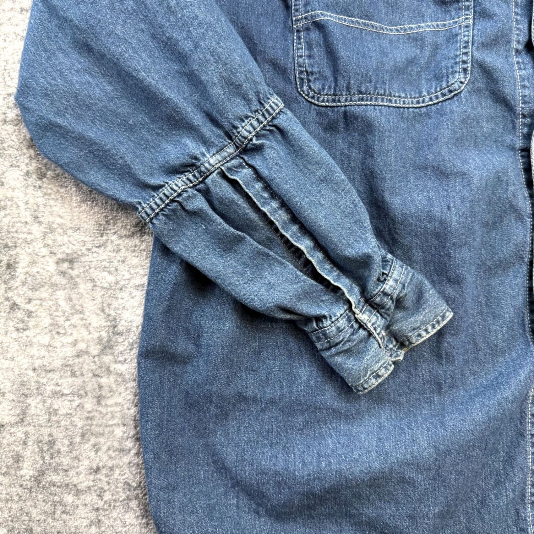 Doublet VINTAGE Trader Jelt Denim Shirt Adult XL Pearl Snap Sanforized Double Pocket Italy Women? Mens, XL Size US XL / EU 56 / 4 - 5 Thumbnail