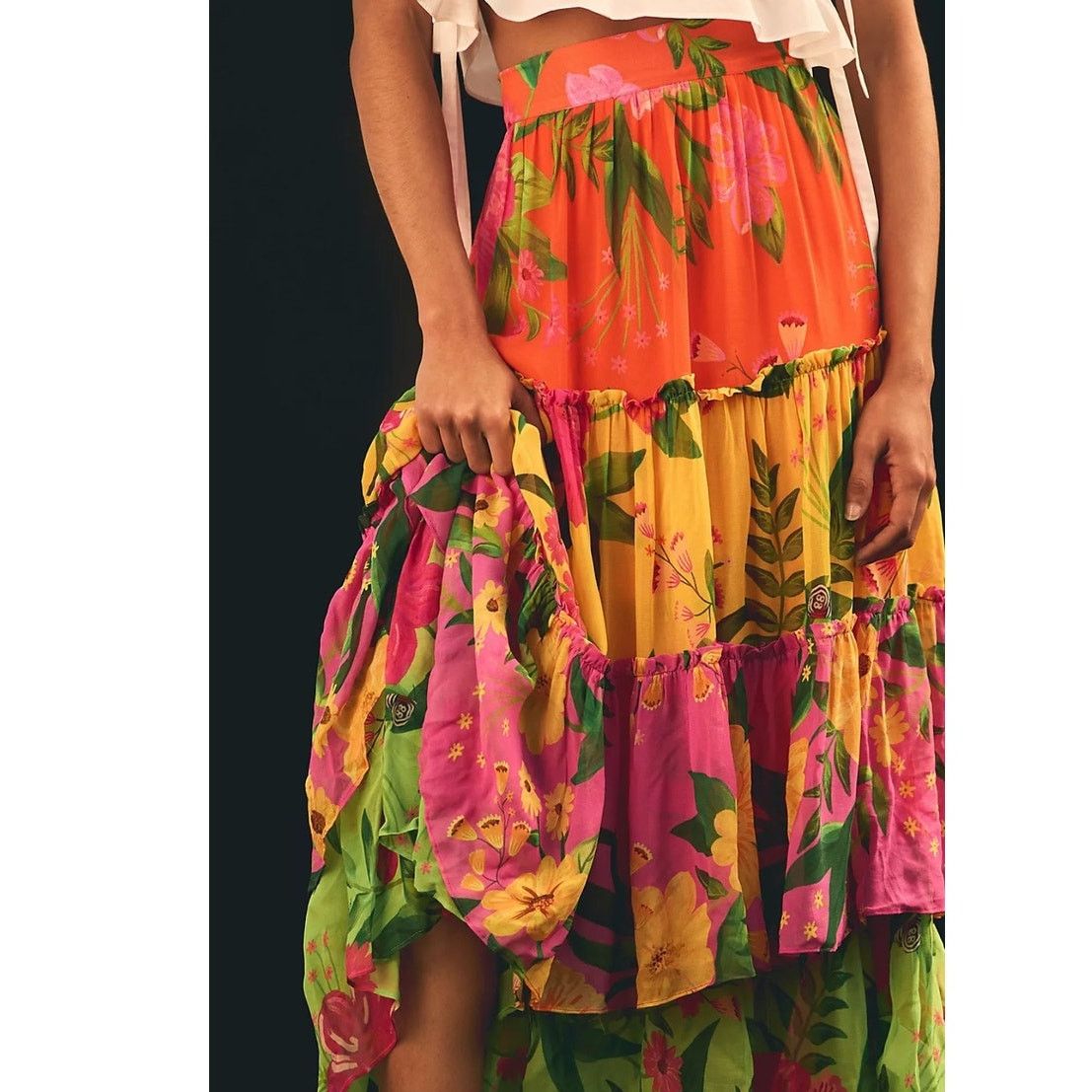 Pink New Anthropologie Farm Rio Romantic Garden Skirt $220 XXS Size 24" / US 00 / IT 34 - 2 Thumbnail