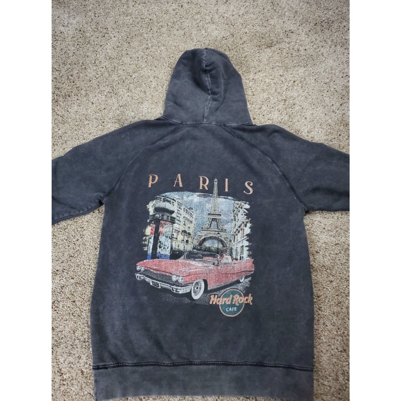 Pacsun Pacsun X Hard Rock Cafe Paris Hoodie Mens Medium Black Acid Wash Graphic Shirt? Size US M / EU 48-50 / 2 - 2 Thumbnail