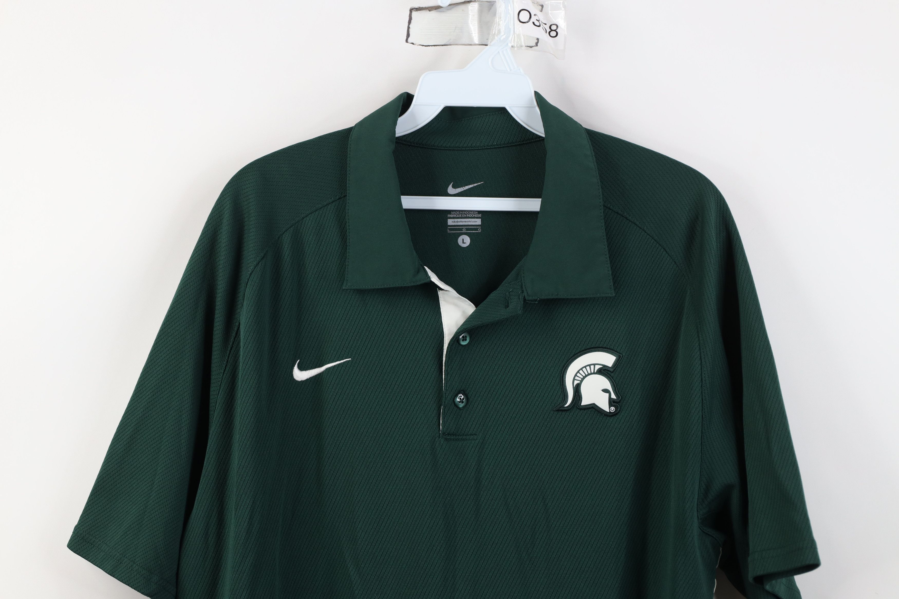 Nike Nike Michigan State University Knit Collared Golf Polo Size US L / EU 52-54 / 3 - 2 Thumbnail