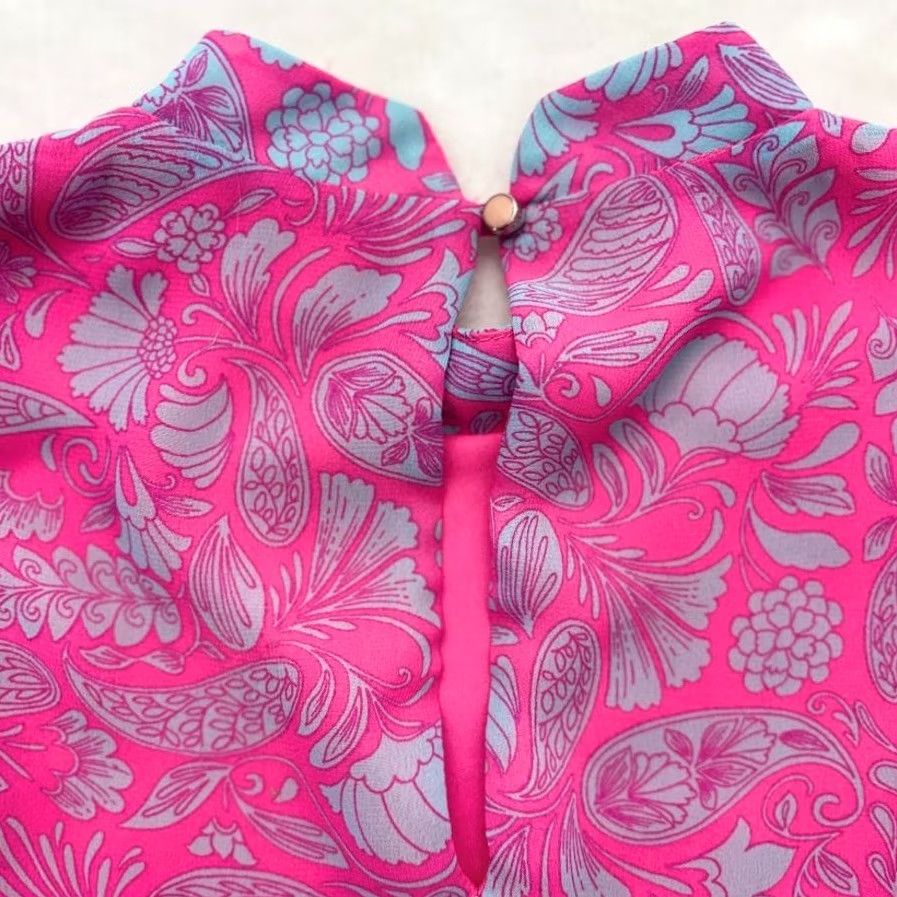 Vintage VINTAGE Everly Shift Sleeveless Pink Gray Paisley High Neck Mini Dress Size M Size M / US 6-8 / IT 42-44 - 6 Thumbnail