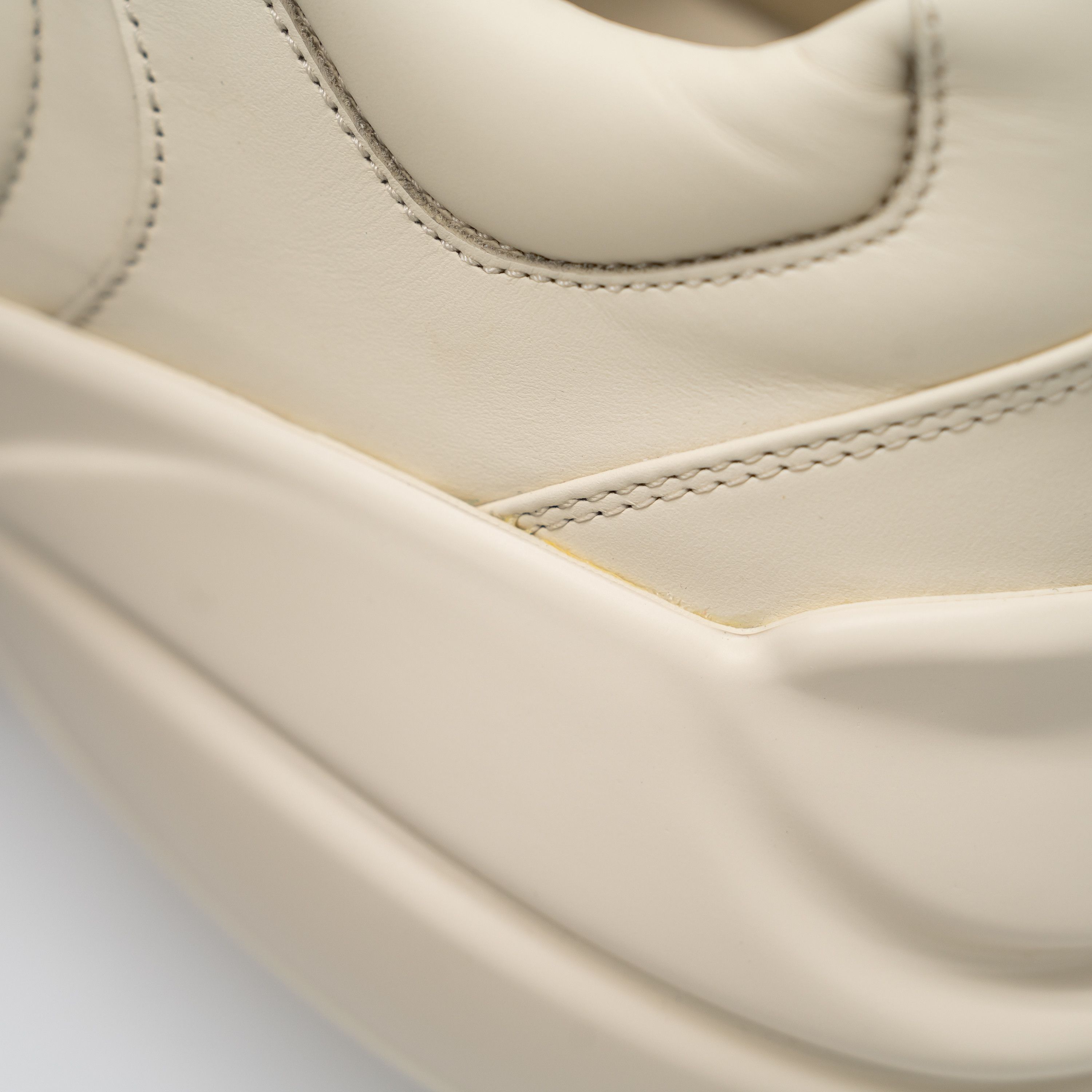 Gucci Gucci Rhyton Ivory Blue GG Cut Out Logo Leather Sneakers Size US 12.5 / EU 45-46 - 10 Thumbnail