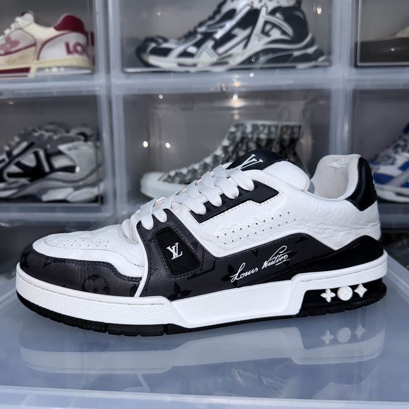 Louis Vuitton Louis Vuitton Trainer Low Top Sneakers in Black and White - Size US 9.5 / IT 39.5 - 9 Thumbnail