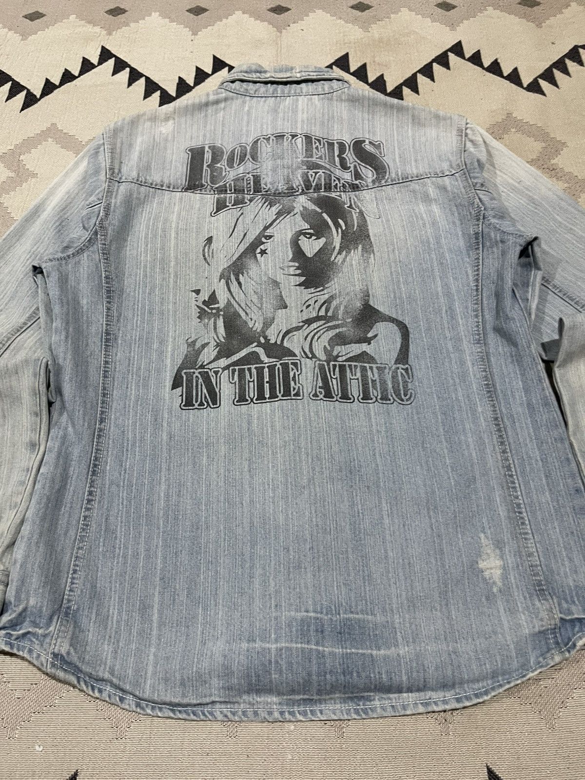 In The Attic 2000s IN THE ATTIC “ROCKERS HEAVEN” DENIM BUTTON UP Size US M / EU 48-50 / 2 - 12 Thumbnail