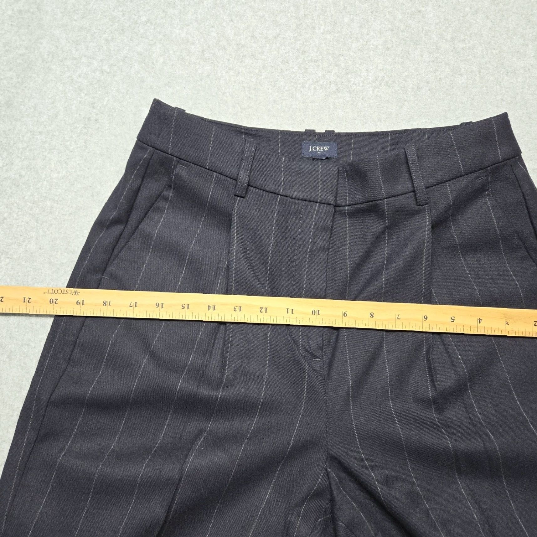 J.Crew J.CREW Suit Pants Mens 34 Blue Striped Wool Classic Fit Belted Vietnam Size 34R - 6 Thumbnail