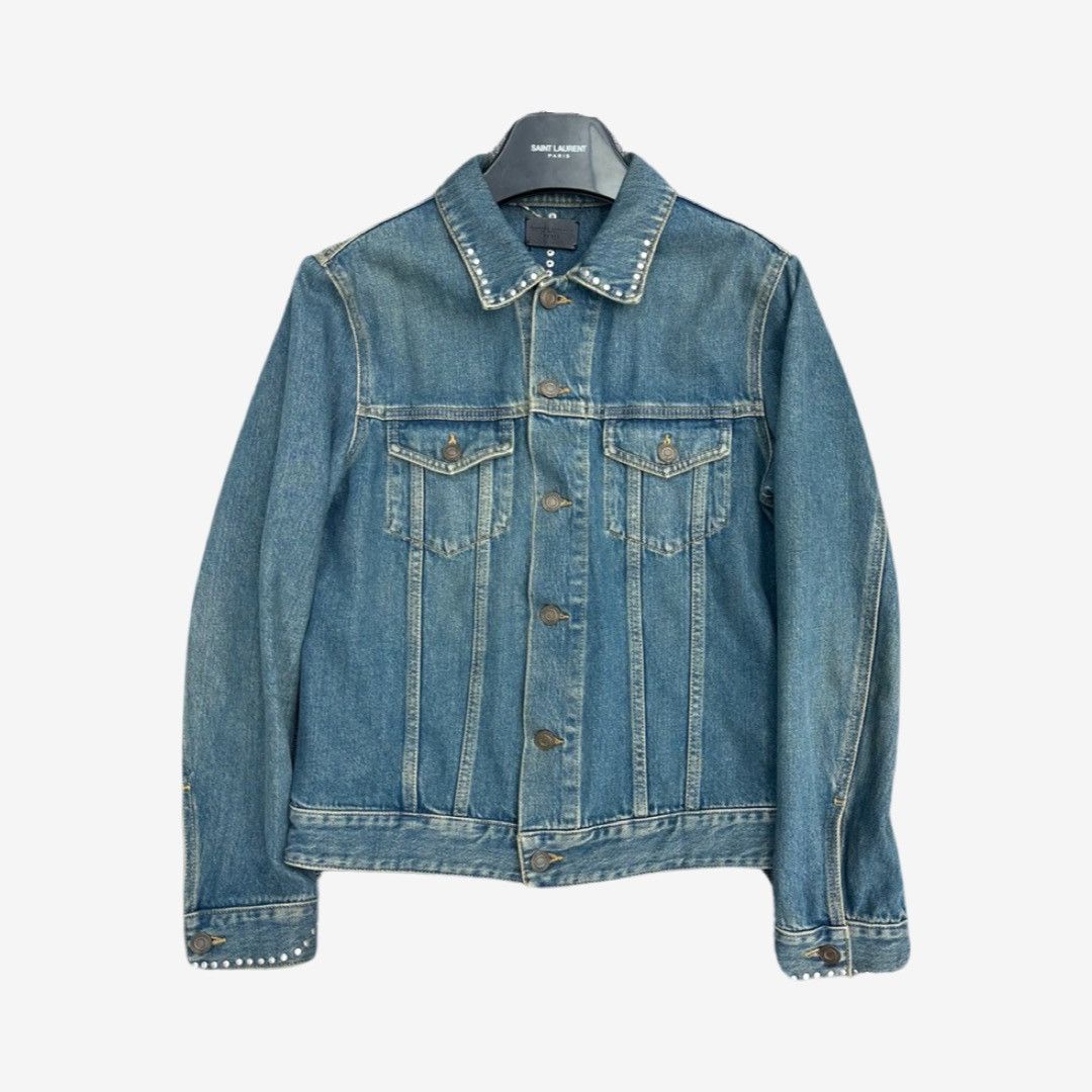 Saint Laurent Paris *RARE* Saint Laurent SS15 Runway Chrystal Denim Jacket Size US S / EU 44-46 / 1 - 5 Thumbnail