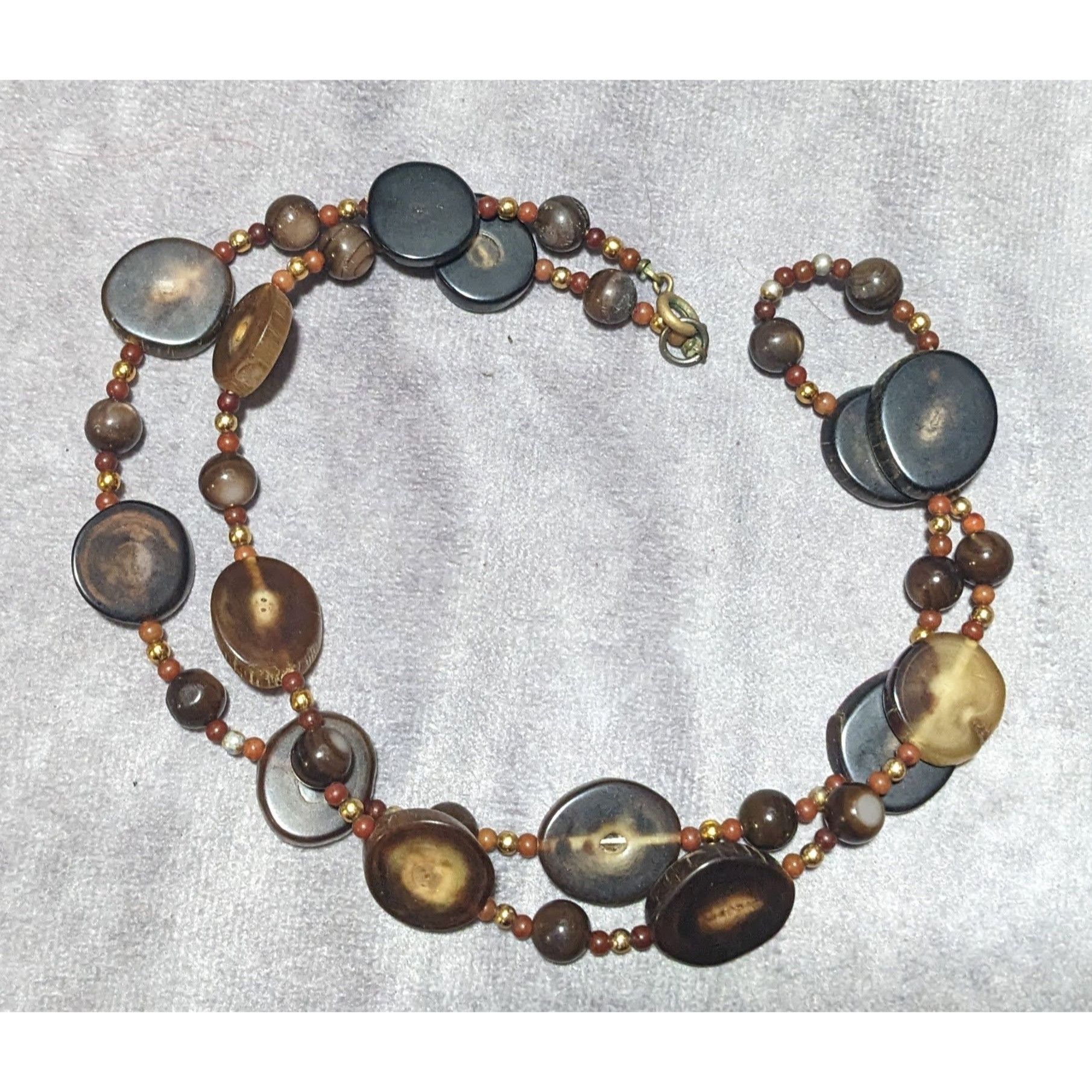 Other Vintage Polished Wood Slice Beaded Necklace Size ONE SIZE - 9 Thumbnail