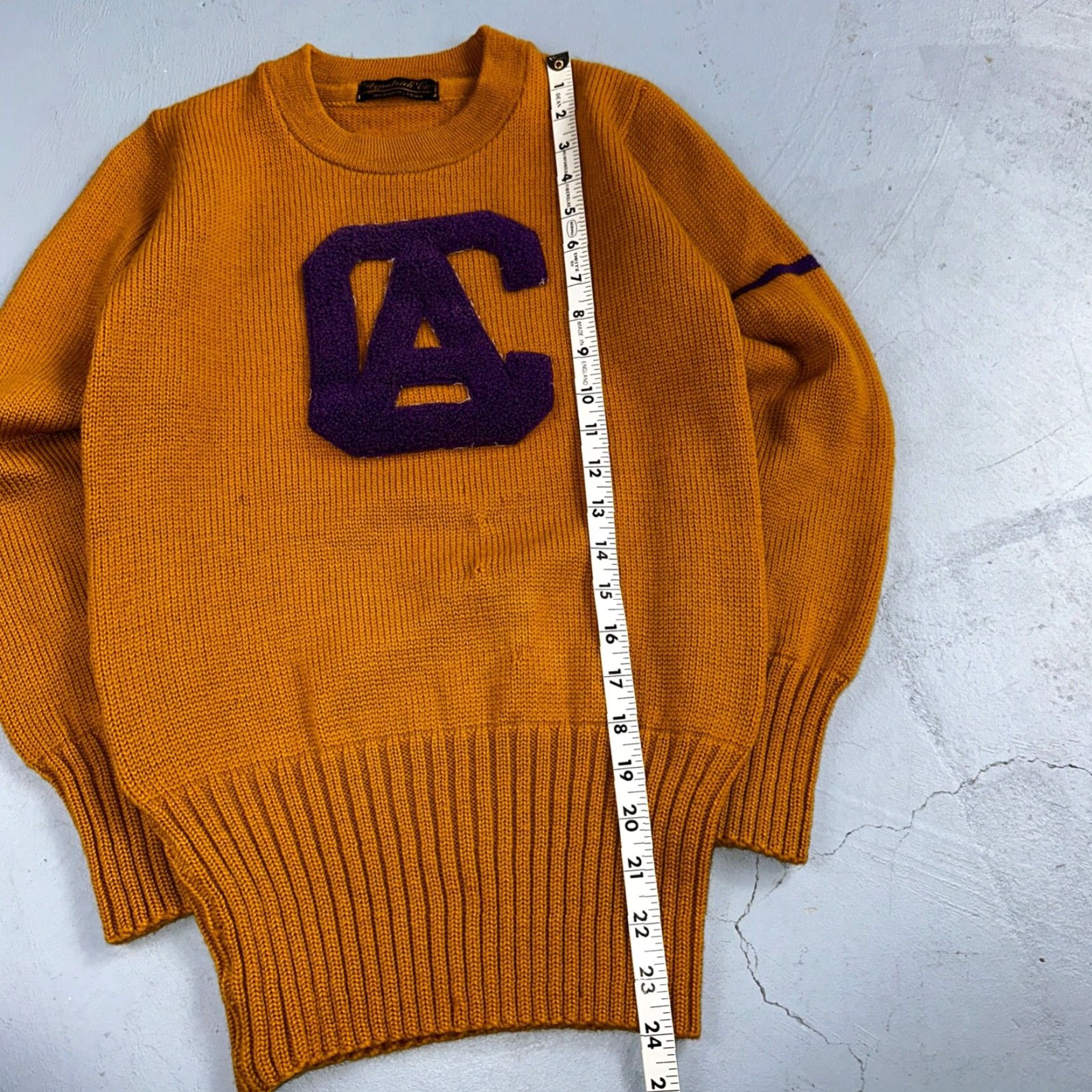 Vintage VINTAGE California VTG 1920s Letterman Sweater Varsity Letter University Wool Antique 20 Size US S / EU 44-46 / 1 - 4 Thumbnail