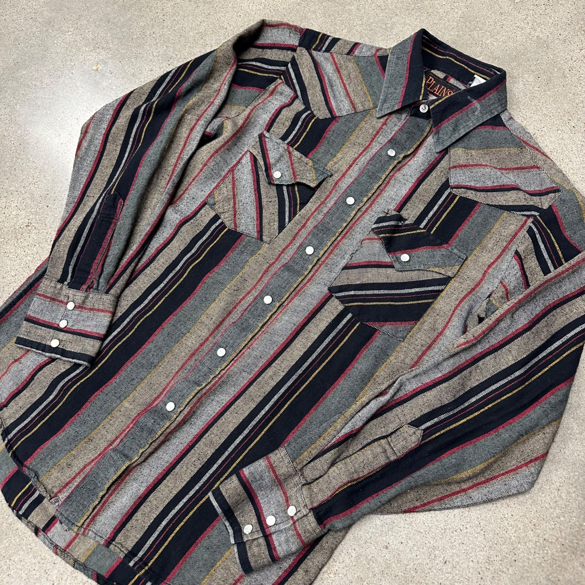 Vintage Vintage Plains Brushpopper Style Pearl Snap Western Shirt St Size US S / EU 44-46 / 1 - 2 Thumbnail
