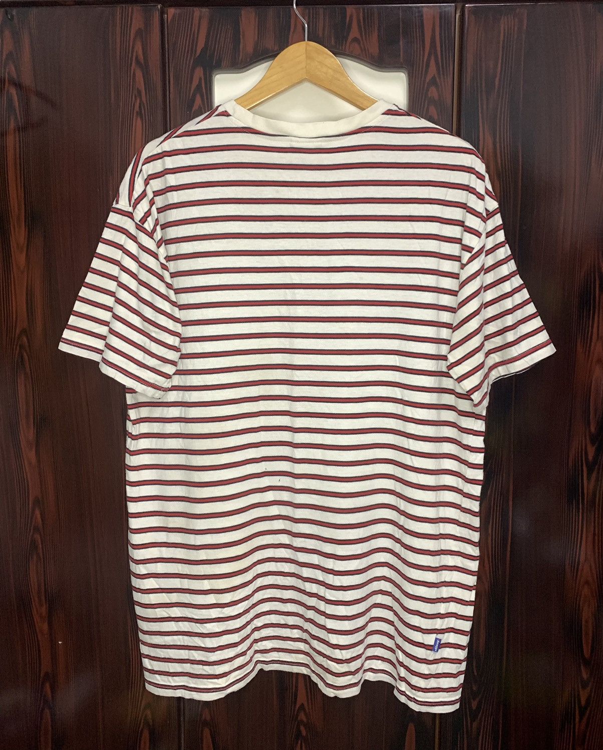 Stussy × Vintage Y2k Vintage Stussy Striped Tee Size US L / EU 52-54 / 3 - 14 Thumbnail