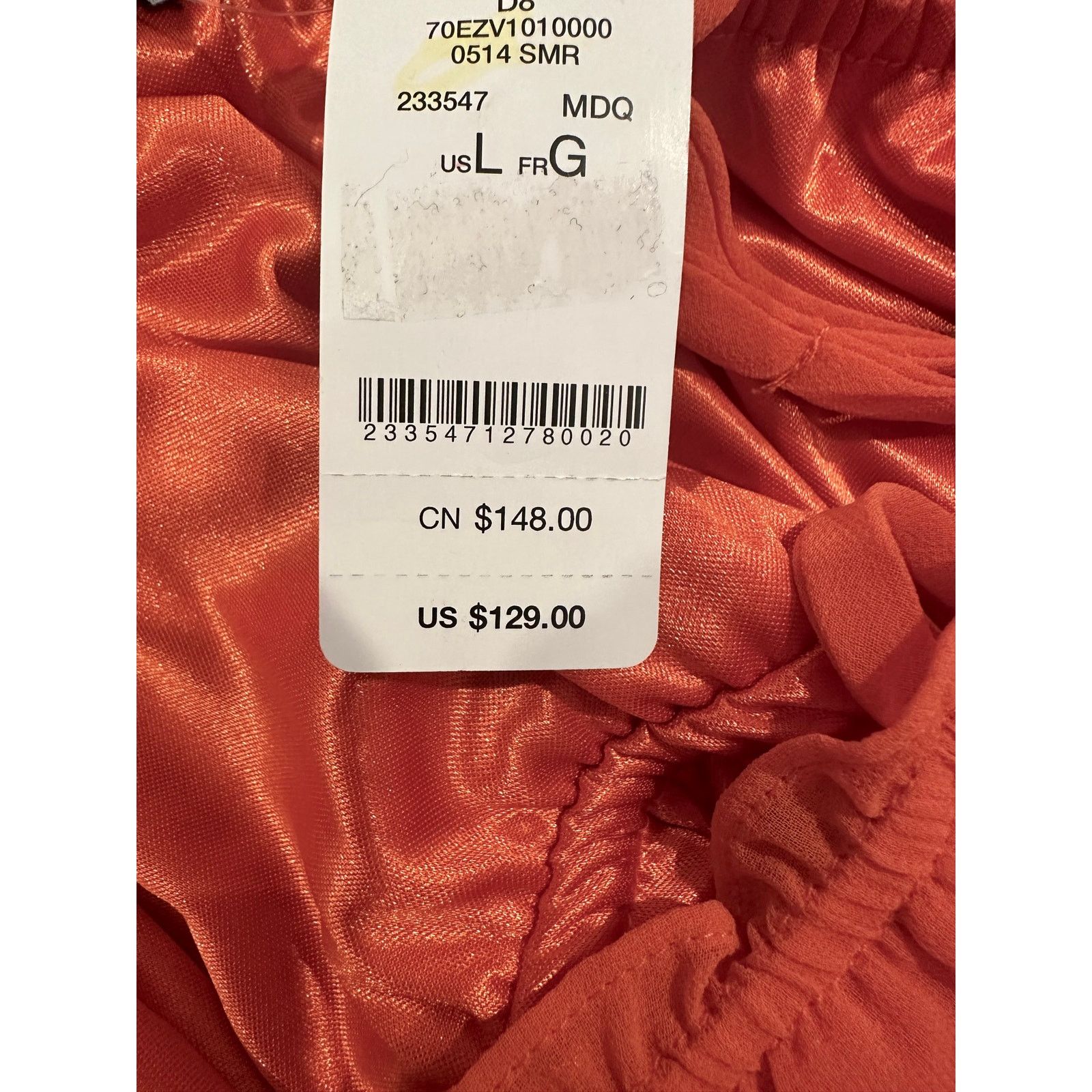 Bebe Bebe Square Neck High Low Chiffon Sleeveless Dress Orange L Size L / US 10 / IT 46 - 24 Thumbnail