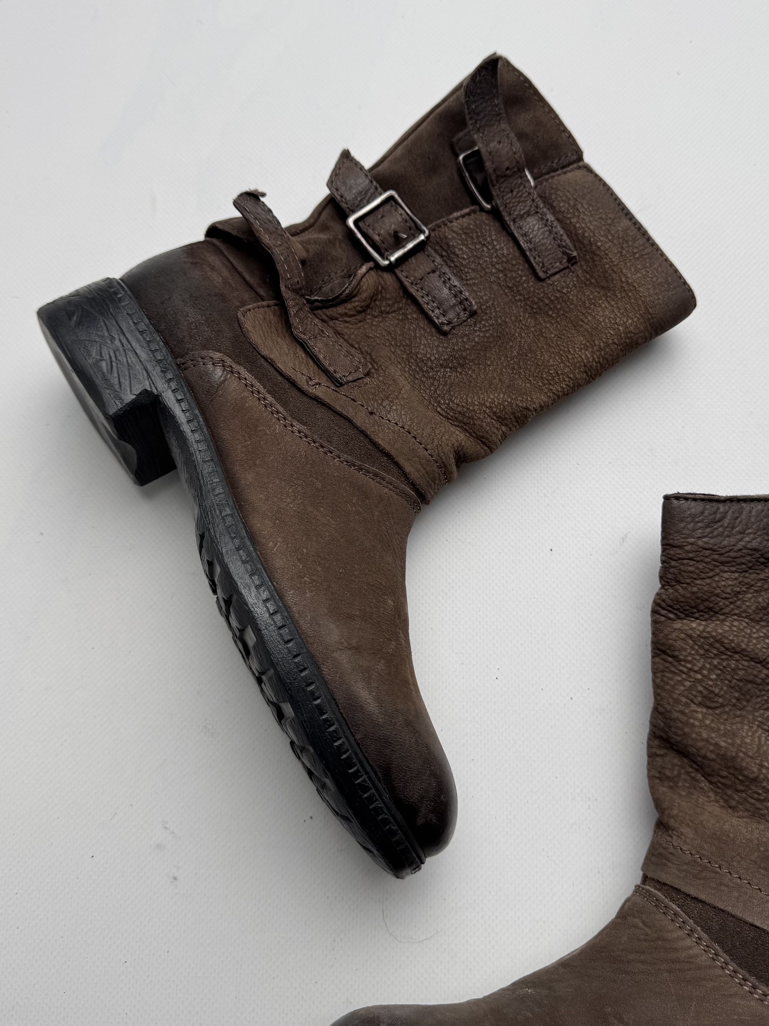 Vintage Vintage Leather Ankle Boots Buckle Strap Biker Moto Boots E2 Size US 7 / IT 37 - 2 Thumbnail