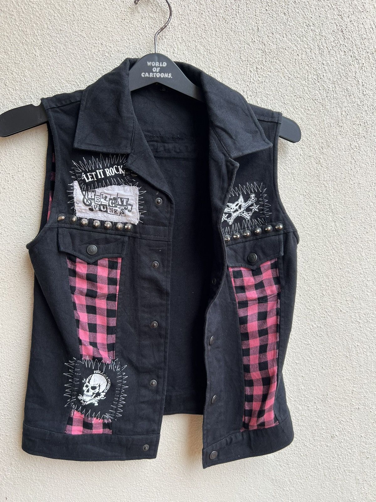 Vintage Vintage Japan Hell Cat Punks Not Dead Spike Vest Denim Size US XS / EU 42 / 0 - 15 Thumbnail