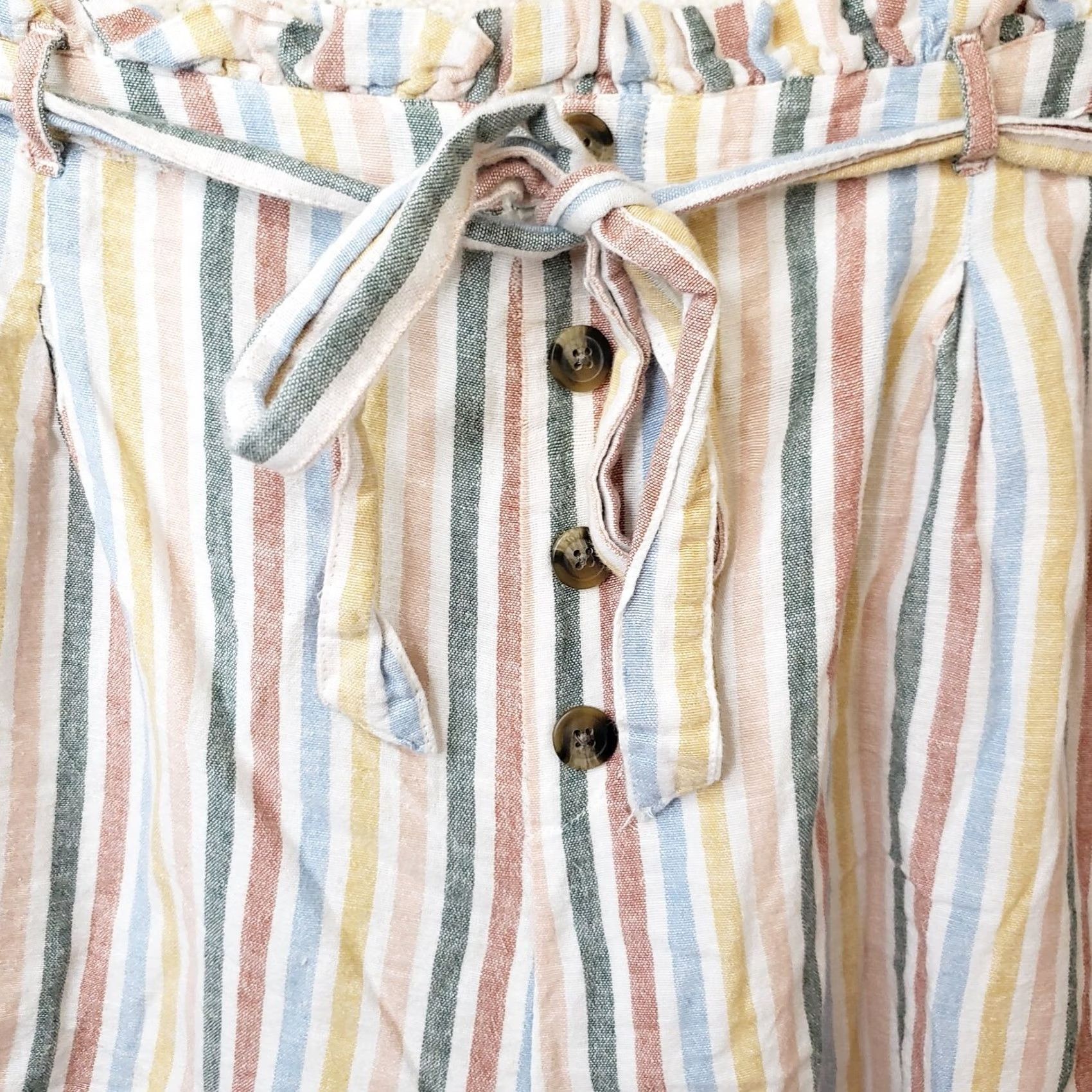American Eagle Outfitters American Eagle Outfitters Shorts Multicolor Stripe Drawstring Elastic Waist XL Women Size 24" / US 00 / IT 34 - 4 Thumbnail