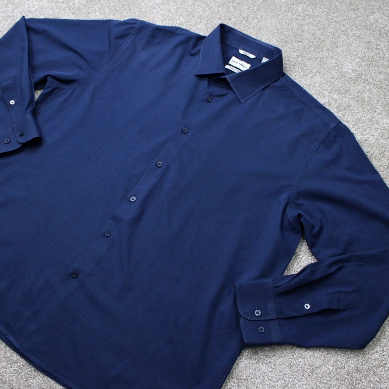Lucky Brand Lucky Brand Shirt Men XL Blue Slim Fit 4 Way Stretch L/S Button Up Size US XL / EU 56 / 4 - 4 Thumbnail