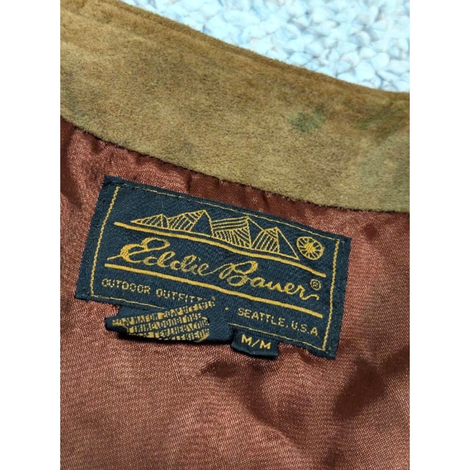 Eddie Bauer VINTAGE Eddie Bauer leather vest M brown suede SPORTSMAN duck hunting UTILITY Mens Vest 42-44 brown suede leather duck hunting vintage 1940s? Size US M / EU 48-50 / 2 - 6 Thumbnail