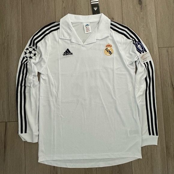 Adidas Zidane #5 Real Madrid Home Retro Jersey 2002 UCL Final White Size US XL / EU 56 / 4 - 2 Thumbnail