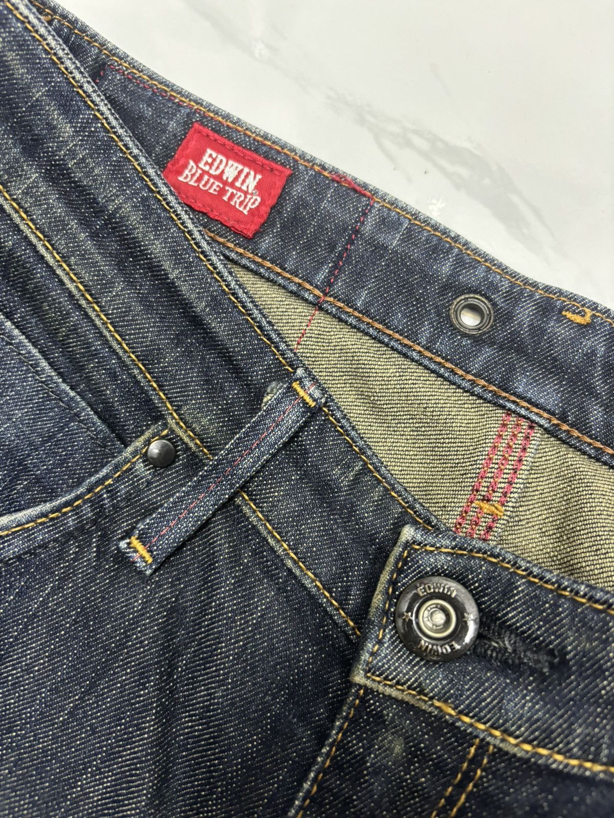 Kapital 🔥EDWIN Blue Trip Curve Jeans Distressed Denim PPFM Style Size US 30 / EU 46 - 10 Thumbnail