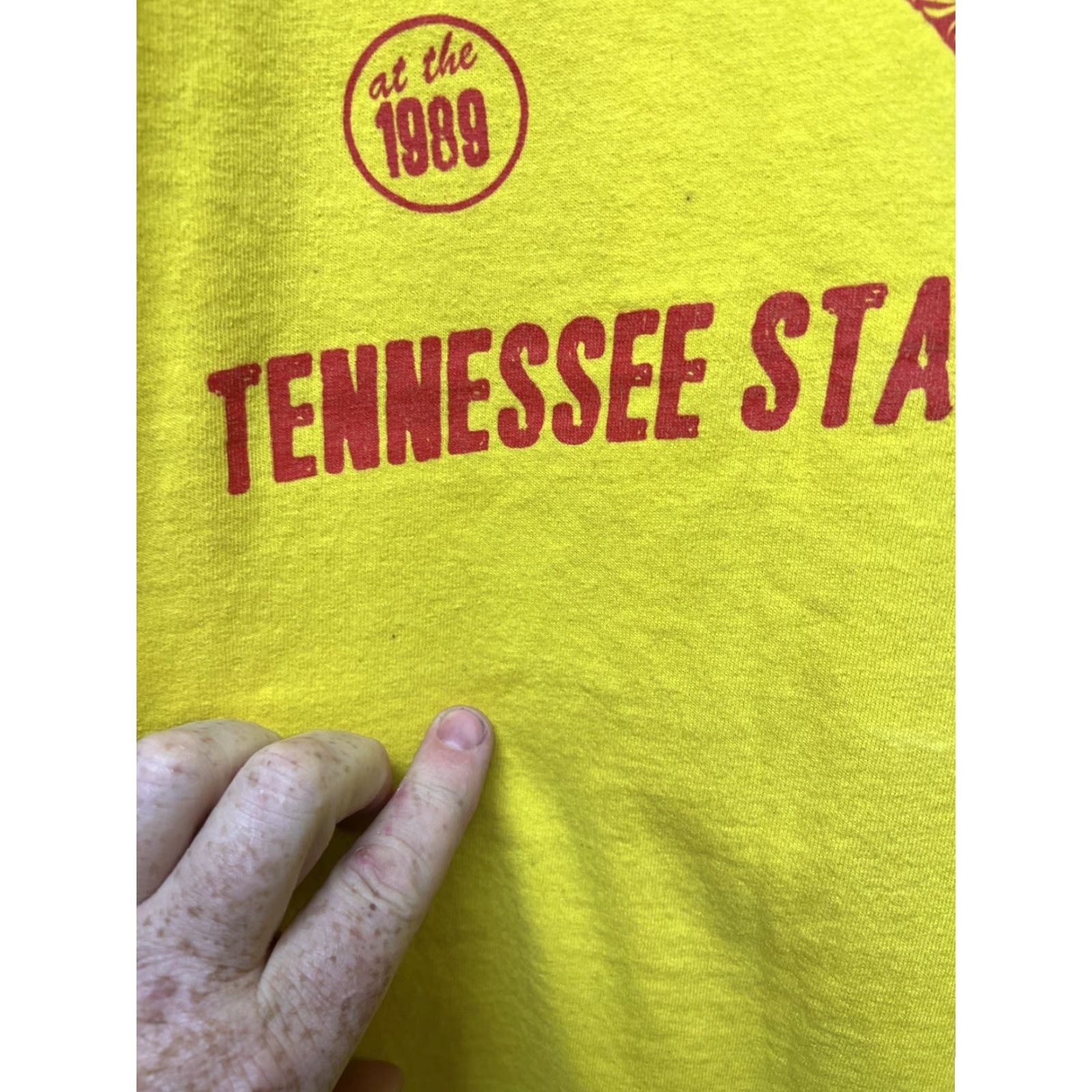 Vintage Nance Warner Yellow T-Shirt Wrestling Lariat Vintage Style Short Sleeve Crew Neck Mens L Yellow Solid Graphic Size US L / EU 52-54 / 3 - 3 Thumbnail