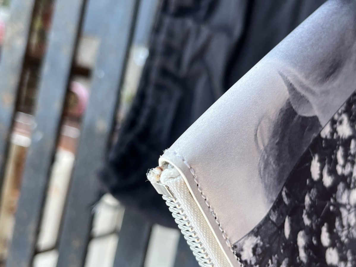 Jil Sander × Raf Simons Archive Graphic Print Zip Pouch in White Smooth Leather Size ONE SIZE - 12 Thumbnail
