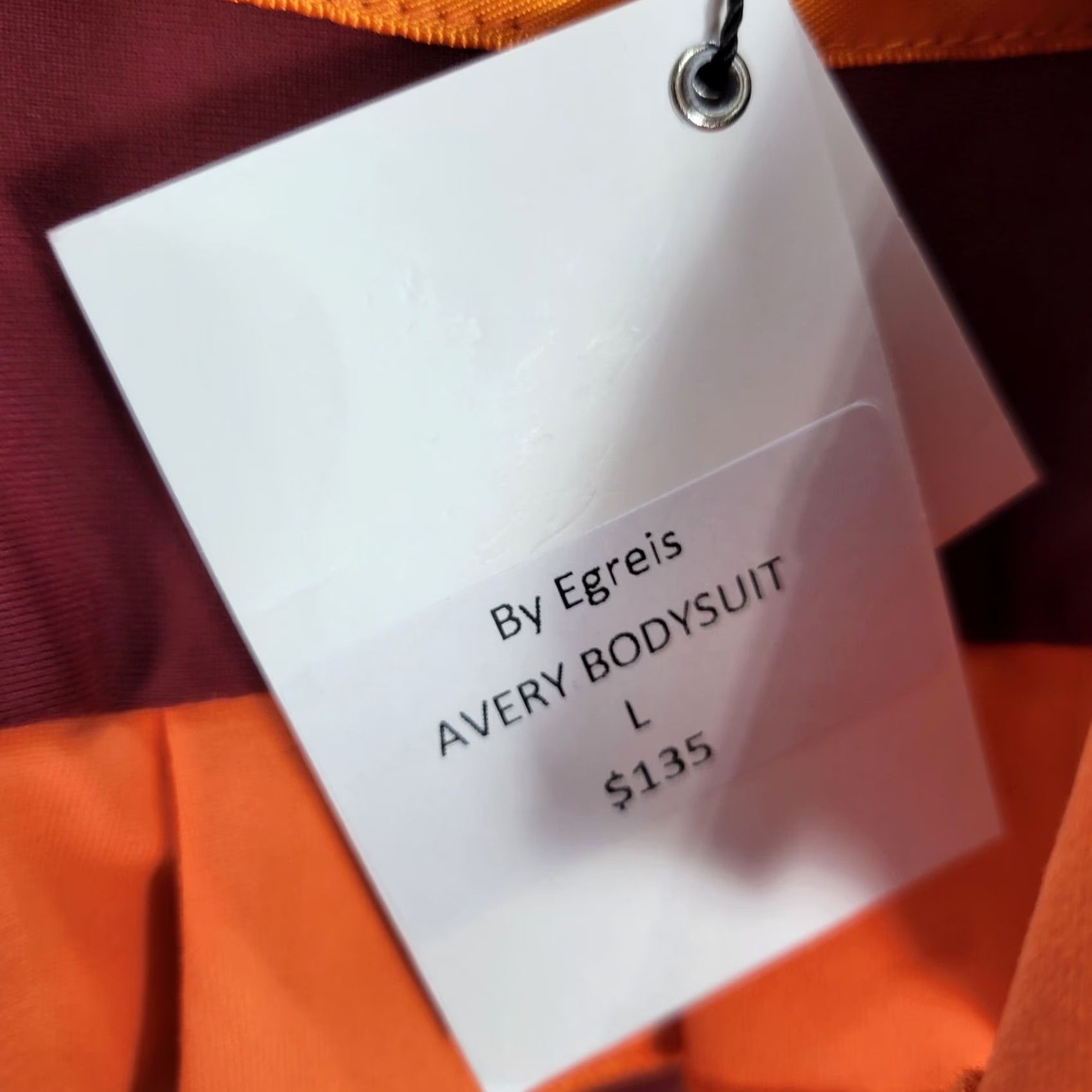 Vintage Women's By Egreis Bodysuit Orange Burgundy Ruffle Long Sleeve Lined Sz L Bodysuit Shirt Womens Size L / US 10 / IT 46 - 3 Thumbnail