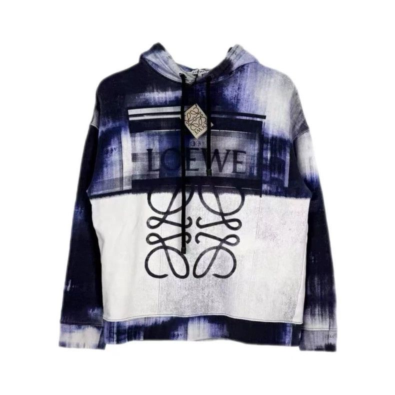 Loewe LOEWE Blue rendering classic logo hooded hoodie Size S / US 4 / IT 40 - 1 Thumbnail