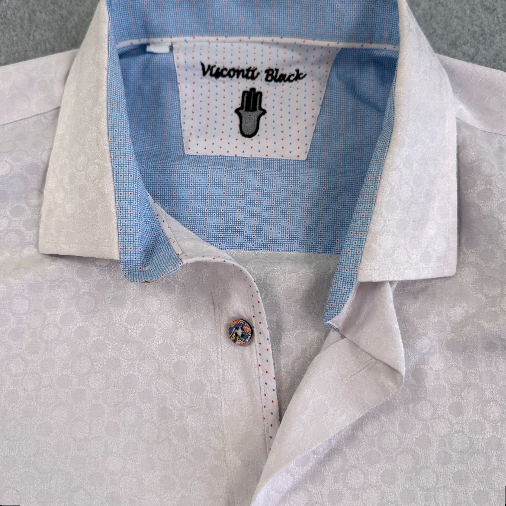 Vintage VINTAGE? No — Visconti Black Button-Up Shirt White XL Long Sleeve Collared Button-Up Men’s Regular XL White Visconti Black Classic Solid Casual Travel Size 46R - 4 Thumbnail