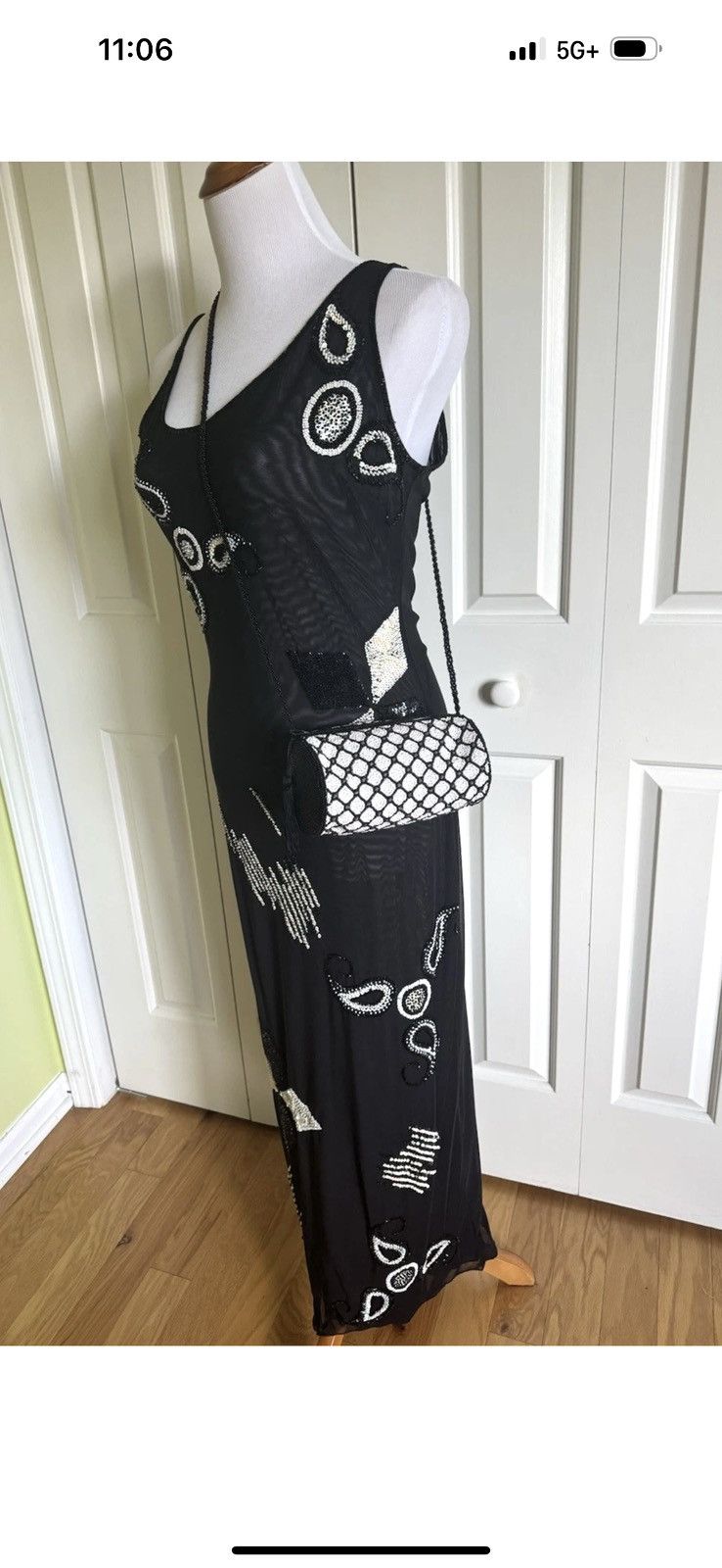 Other NOTIZIE Di Mariella Burani Black Mesh Maxi Dress 8/42 ITALY Size M / US 6-8 / IT 42-44 - 10 Thumbnail