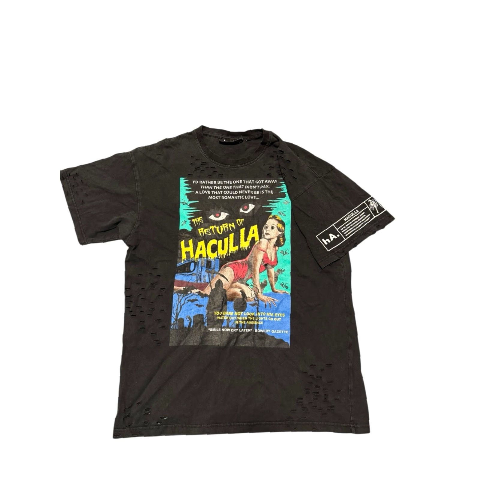Haculla Haculla "The Return of Haculla" Distressed Graphic T-Shirt Black Men’s M RARE / Streetwear / Cotton / Short Sleeve / Double Sided / Men's T-Shirt Size US M / EU 48-50 / 2 - 5 Thumbnail
