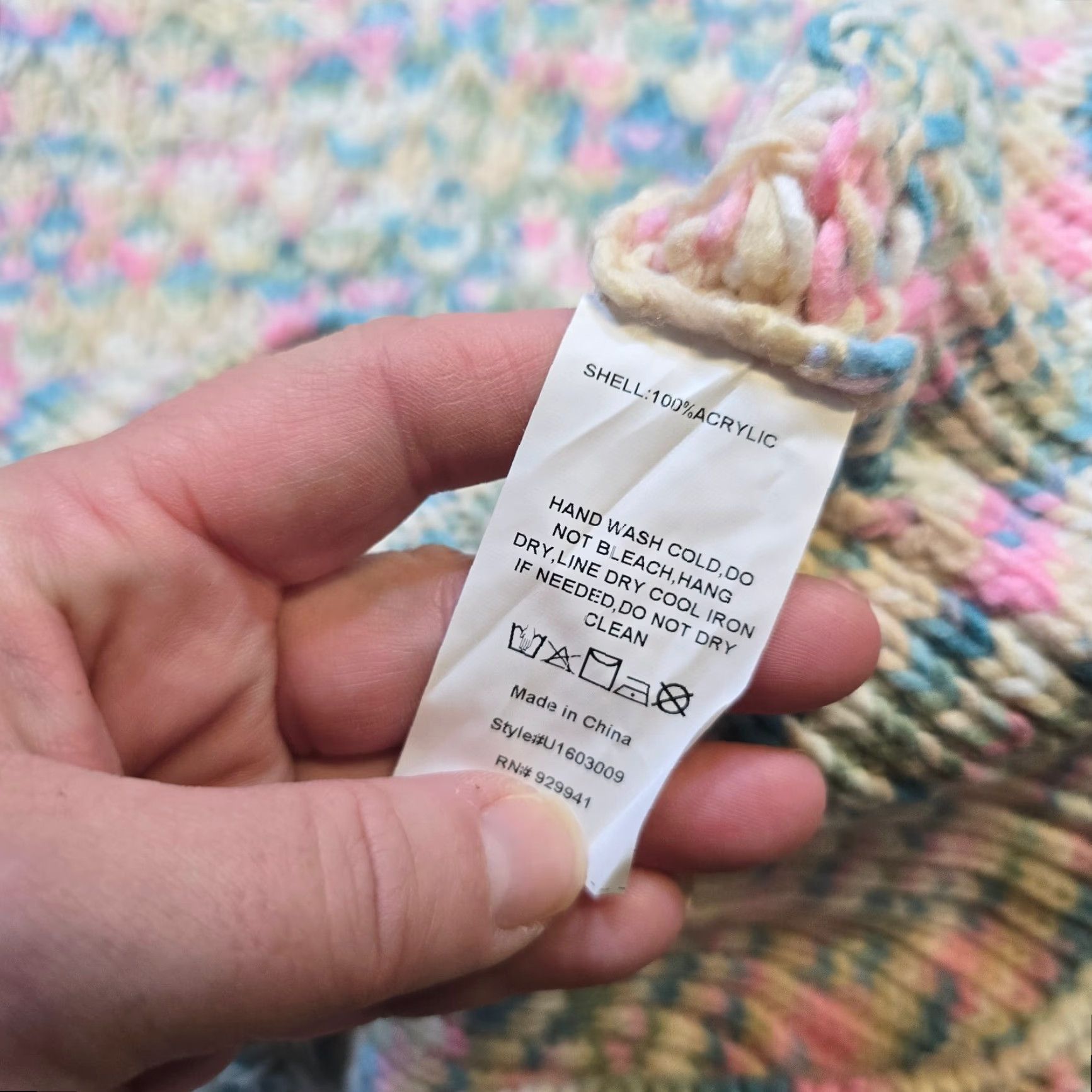 Vintage Suzanne Betro Sweater Womens 3X Pink Green Crochet Knit V Neck Casual Classic Rainbow Knit Pullover Womens Size XXL / US 16-18 / IT 52-54 - 7 Thumbnail