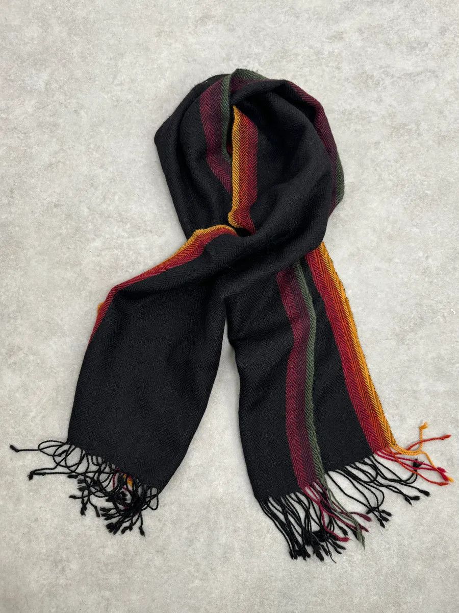 Balenciaga 2000s Balenciaga Paris Black Wool Multicolor Scarf Size ONE SIZE - 3 Thumbnail