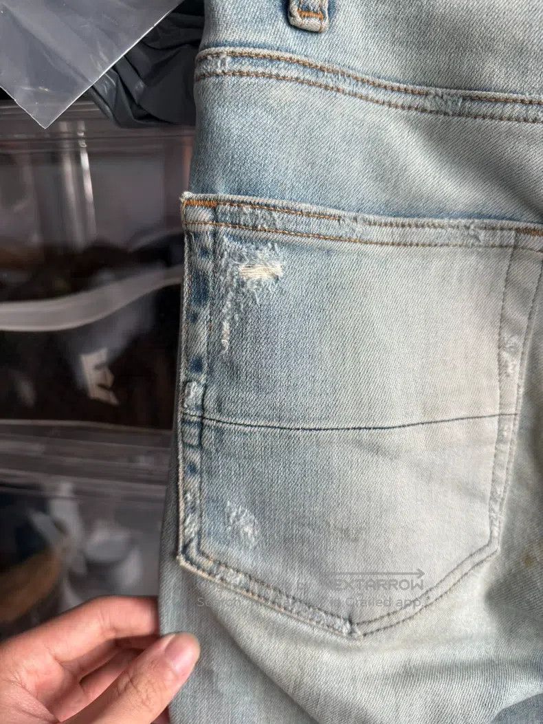 Amiri Amiri Blue original dilapidated big destruction denim pant Size US 30 / EU 46 - 6 Thumbnail