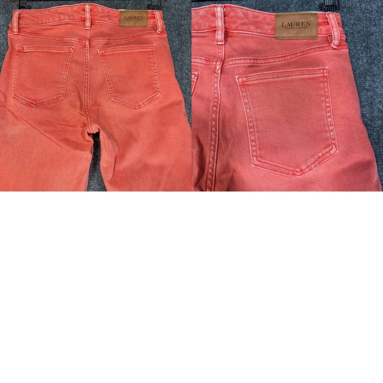 Ralph Lauren Lauren Ralph Lauren Jeans Womens 2 Skinny Orange Cotton Stretch Fray Hems Denim 5-Pocket Zipper Mid Rise Regular Inseam 24 in Womens Jeans Size 26" / US 2 / IT 38 - 8 Thumbnail