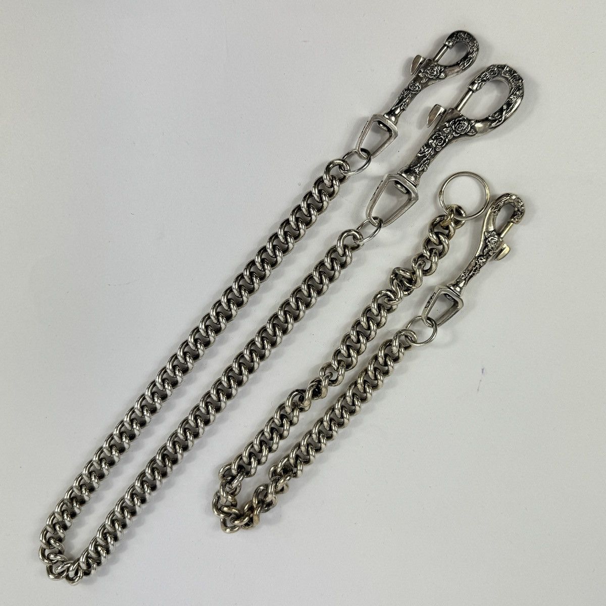 Enfants Riches Deprimes 2x ANTIQUE SILVER ROSE ENGRAVED WALLET CHAIN Size ONE SIZE - 1 Thumbnail