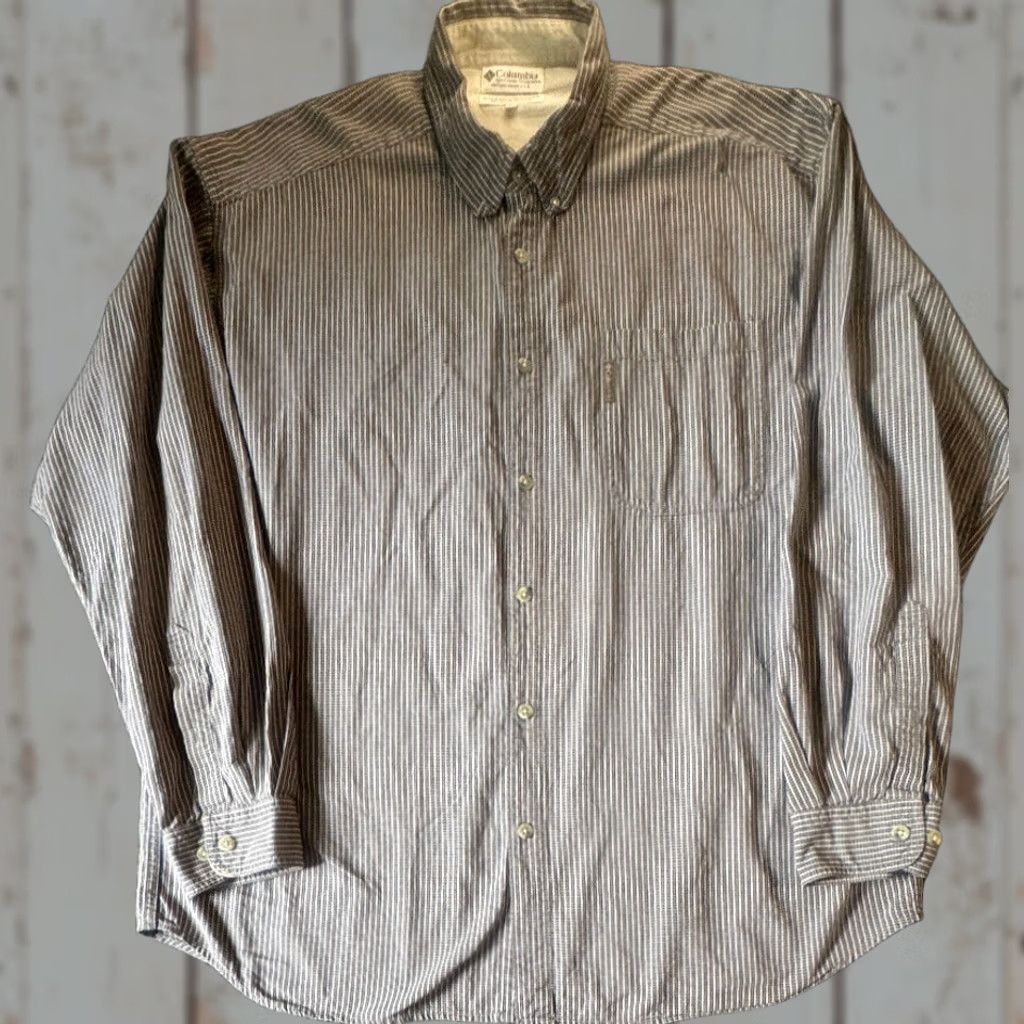 Vintage Columbia Long Sleeve Button-Up Men's XXL Brown Plaid Shirt 100% Cotton Size US XXL / EU 58 / 5 - 1 Thumbnail