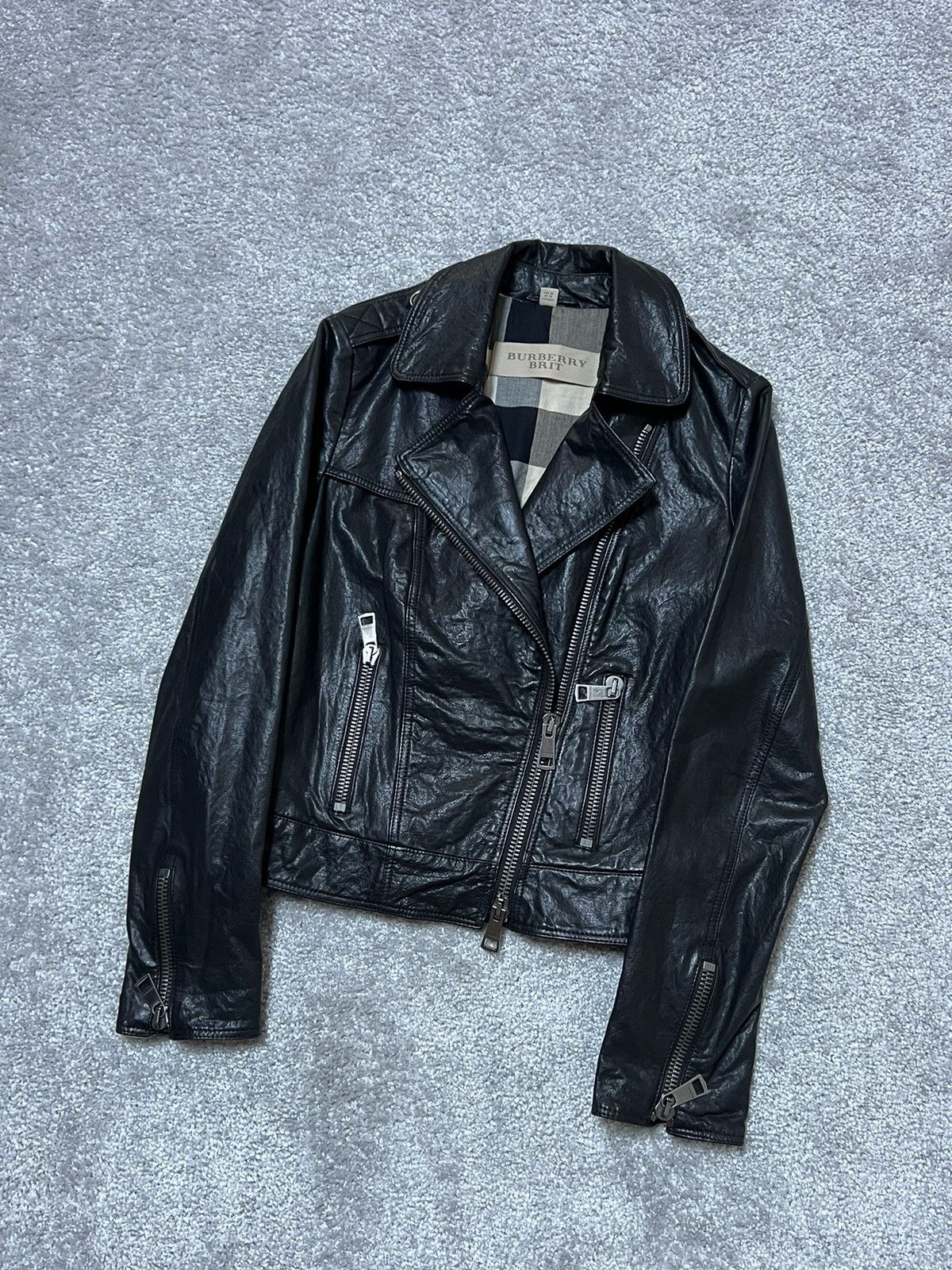 Burberry Burberry Brit Black Leather Biker Jacket Size 40 IT Size S / US 4 / IT 40 - 3 Thumbnail