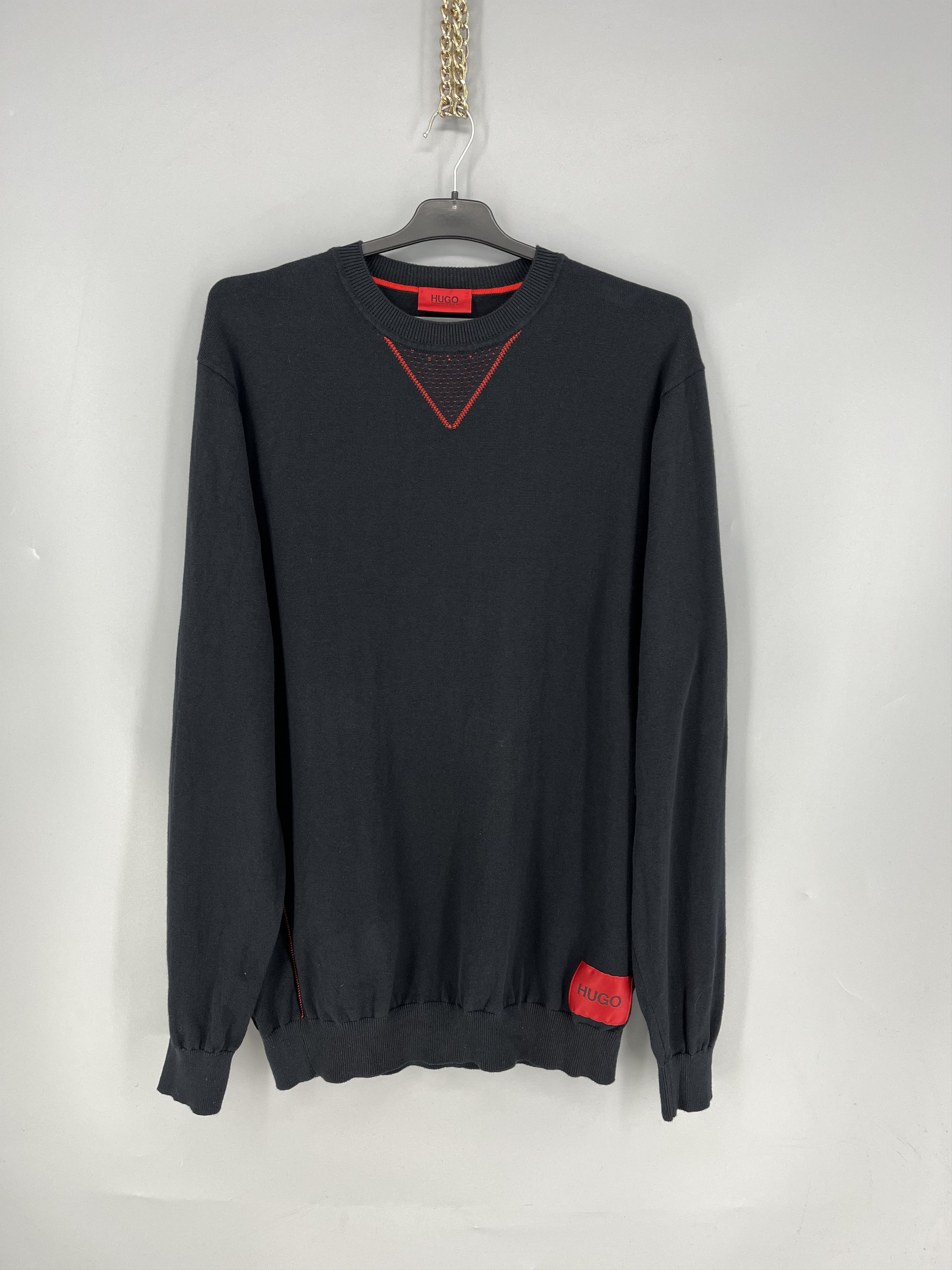 Hugo Boss HUGO BOSS Sdorito Sweater XL Black Red 100% Cotton Size US XL / EU 56 / 4 - 1 Thumbnail