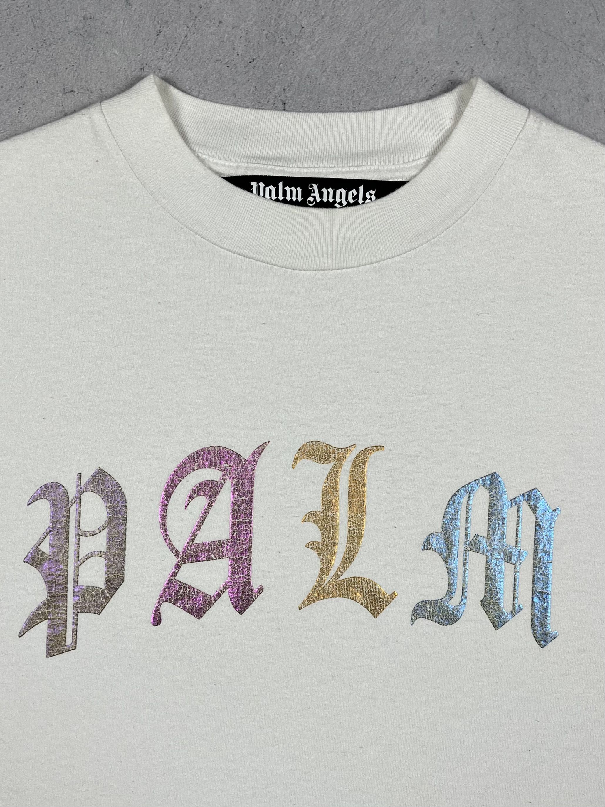 Palm Angels Palm Angels Gothic Logo T Shirt Size US S / EU 44-46 / 1 - 7 Thumbnail