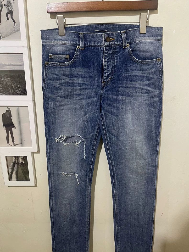 Yves Saint Laurent Saint Laurent 17 FW wash knife cut fringed jeans 2502-Next Size US 28 / EU 44 - 1 Thumbnail