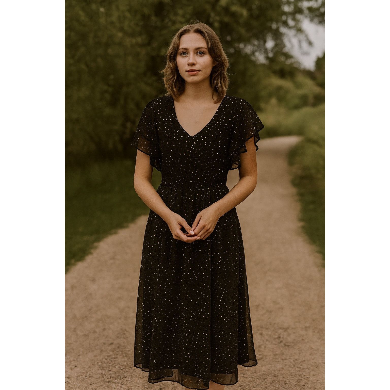 black and gold midi dress with sleeves Natasha Angel Sleeve Wrap Midi Dress In Black And Gold Velvet – Girl In Mind
