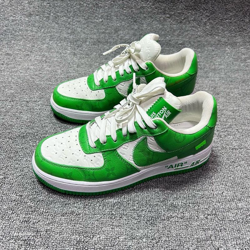 Louis Vuitton Nike x Louis Vuitton Air Force 1 Low Green 0079 Size US 7.5 / EU 40-41 - 1 Thumbnail