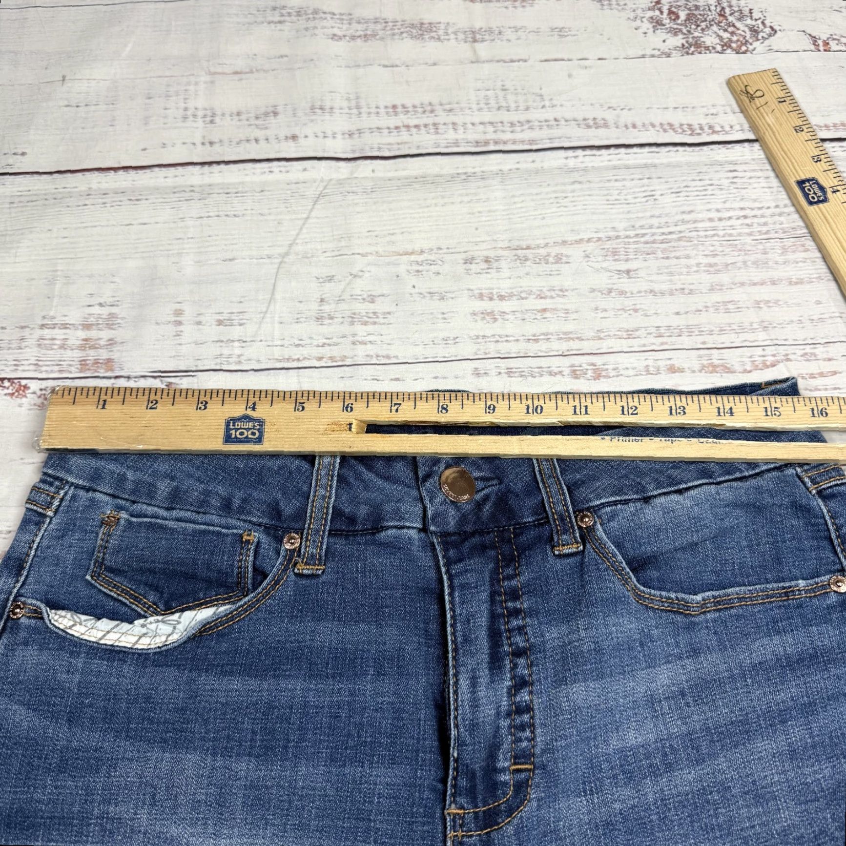 Vintage Seven7 Women's Blue Ankle Jeans Cotton Blend Sz 12 Regular 29in 31in Inseam Blue Jeans Womens Size 34" / US 12 / IT 48 - 2 Thumbnail