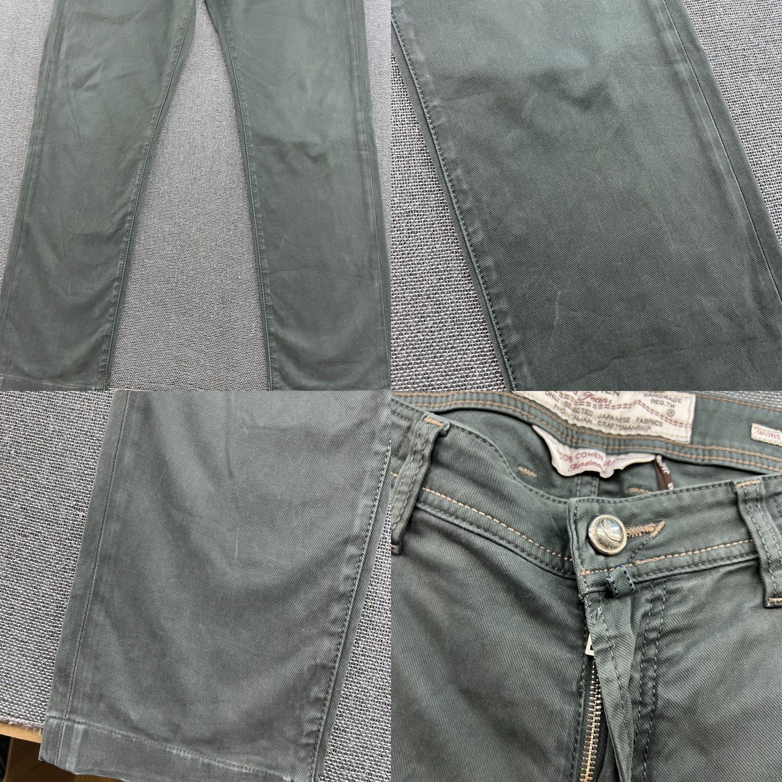 Jacob Cohen Jacob Cohen PW606 Mens Jeans W35 L29.5 Green Denim Straight Mid Rise Comfort Jeans Size US 35 - 8 Thumbnail