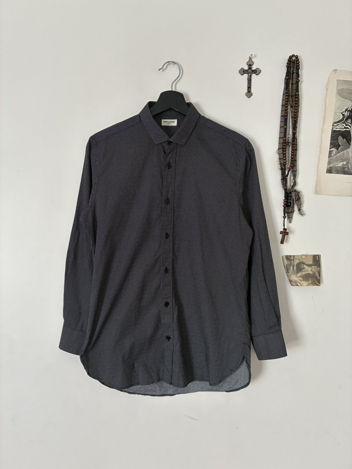 Saint Laurent Paris Saint Laurent Paris 2013 Micro Dot Button Up Size US S / EU 44-46 / 1 - 1 Thumbnail