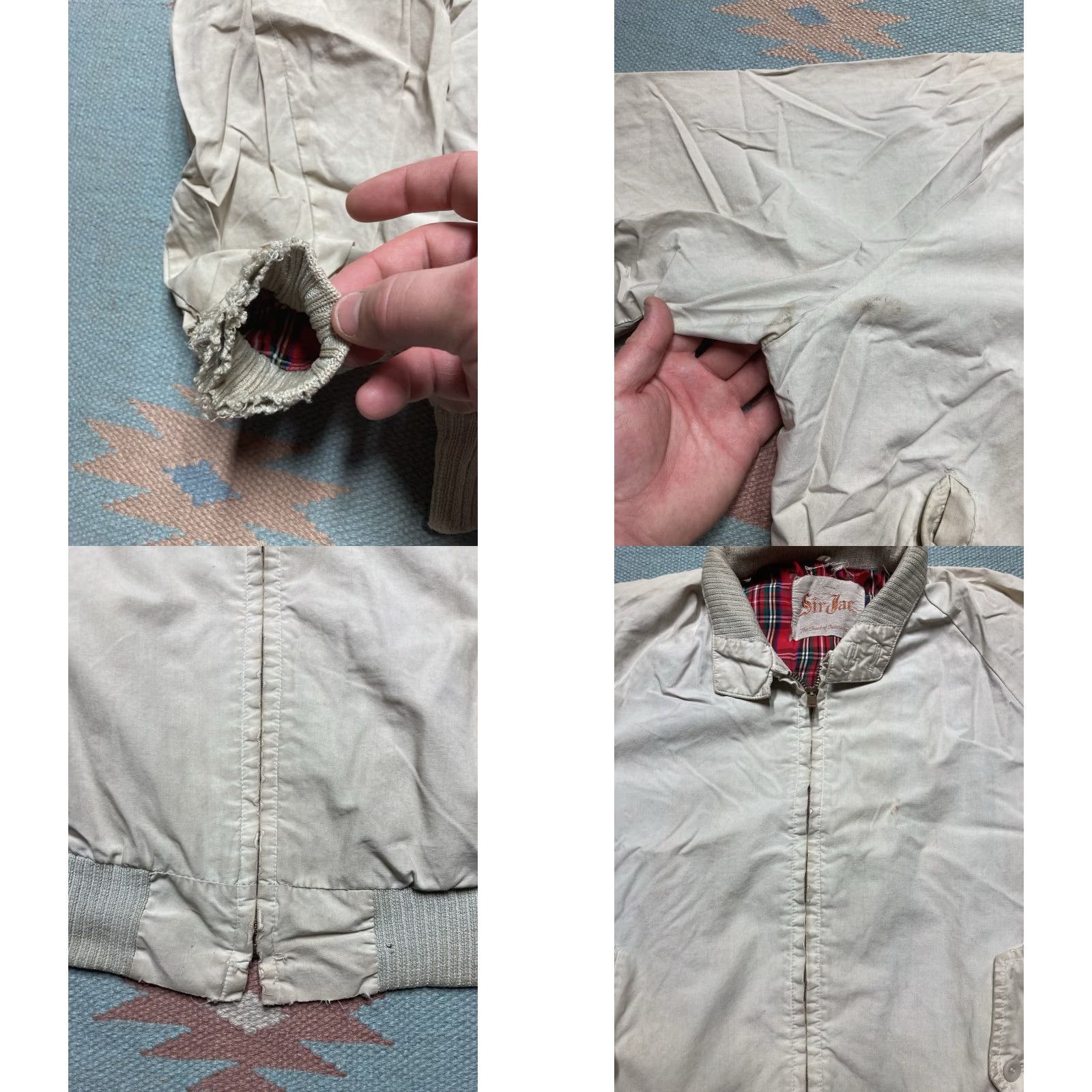 Thrasher VINTAGE Sir Jac Work Jacket Lightweight Cotton Distressed Tan Small Bomber Jacket Men Brown Small Size US S / EU 44-46 / 1 - 8 Thumbnail