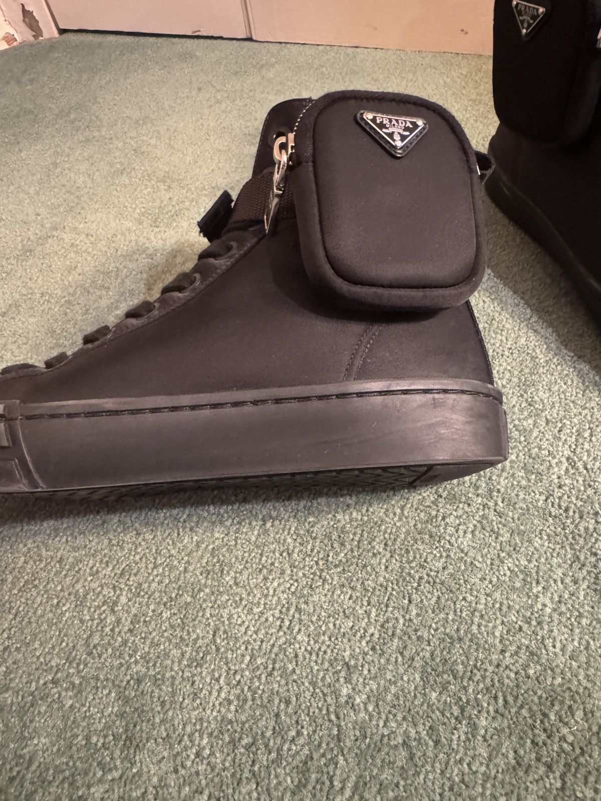 Prada Hi-Top Sneakers w/ Triangle Pouch Size US 7.5 / EU 40-41 - 3 Thumbnail