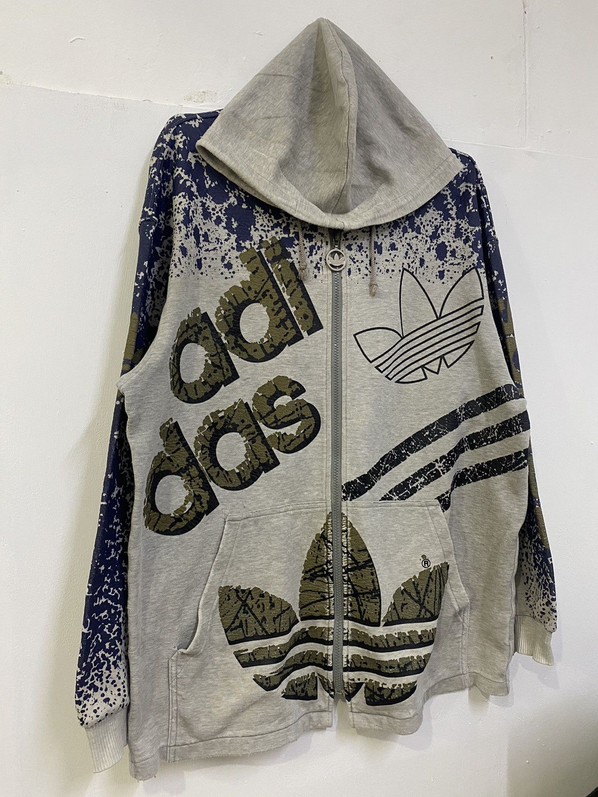 Adidas 💥VINTAGE 90 ADIDAS RUN DMC FULLY PRINTED ZIPPER HOODIE Size US L / EU 52-54 / 3 - 3 Thumbnail